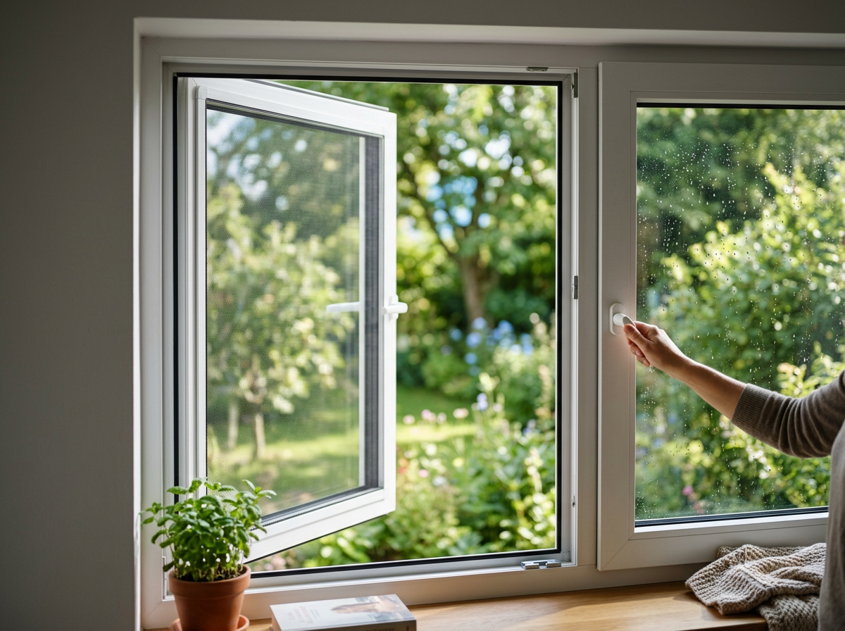 Nachts richtig lüften im Schlafzimmer: Frischluft ohne Insekten (KI)